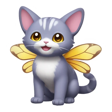 Kawaii Butterfly-Cat-Pokémon-Fakémon Full Body sticker