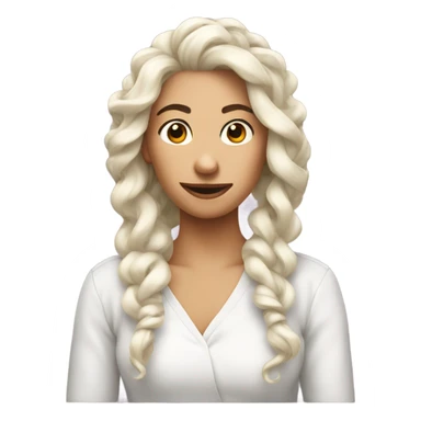 twisted hair white  sticker