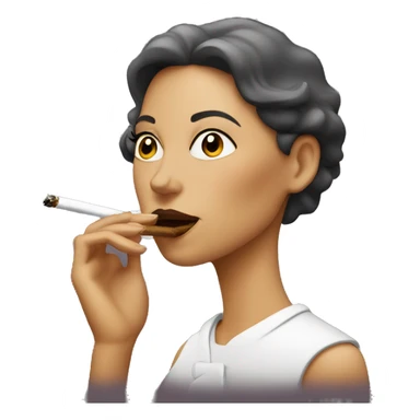 Lady smoking sticker