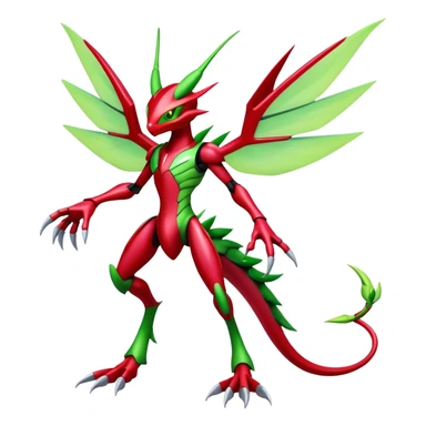  Cool Edgy Shiny Futuristic Ethereal Legendary Scizor-Digimon-Schyther-Flygon-hybrid full body sticker