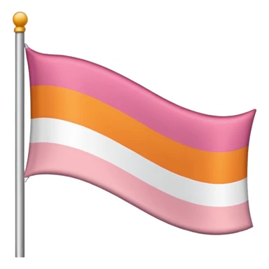 flag with the following colours in order in single horizontal stripes: dark orange, light orange, white, light pink, dark pink sticker