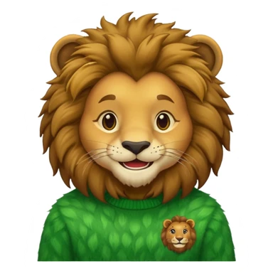 lion wearing green jumper sticker