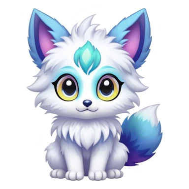 Kawaii bright fantasy ethereal anthro fursona Fakemon sticker