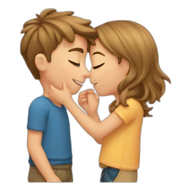 Boy kisses girl sticker