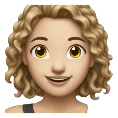 Happy dancer white skin girl sticker