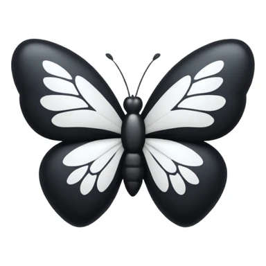 black heart with a white bow in a butterfly style sticker