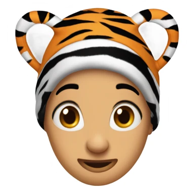 Tiger beanie hat with tiger ears sticker