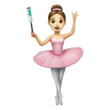 Ballerina mit Fieberthermometer sticker