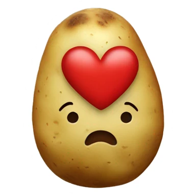 Potato holding heart sticker