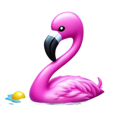 lisa frank flamingo pool toy sticker