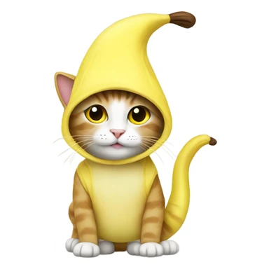 Cat wearing a banana costume sticker