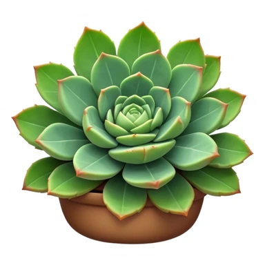 Cinematic Realistic Succulent Emoji, Compact and plump, with fleshy leaves arranged in rosettes of various shapes. The soft, green leaves glow with a gentle radiance, exuding a sense of calm and tranquility. Soft glowing outline, capturing the essence of resilience and beauty in a blossoming succulent! sticker