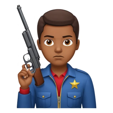 A Venezuelan holding a gun tap sticker