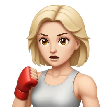 White Dramatic woman fighting sticker