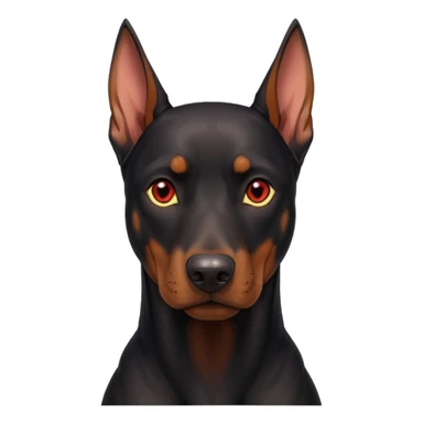red eyed dog doberman sticker