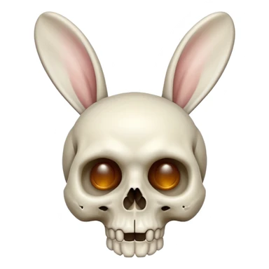 tête de mort avec oreilles de lapin  sticker