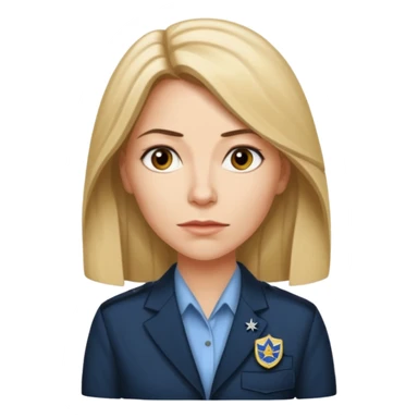 A CIA officer, looking like Carrie Mathison from the "Homeland" TV series, longer hair and CIA-like badge sticker