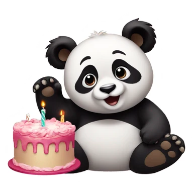 Panda celebrate birthday sticker