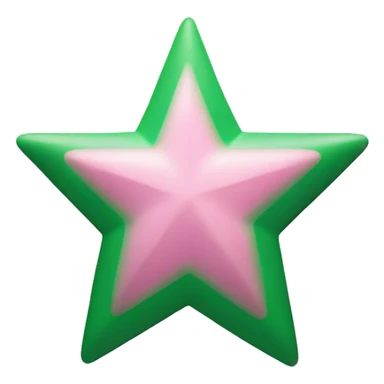 beautiful pink and green star with details sticker