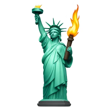 statue of liberty, ios emoji, holding torch, clear face features sticker