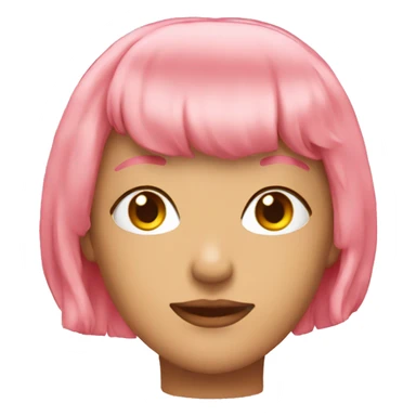 pink and gold long wig sticker