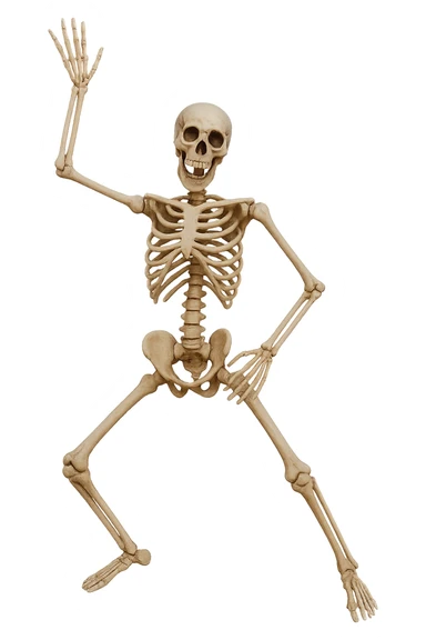 Halloween skeleton, make funny position, remove background   sticker