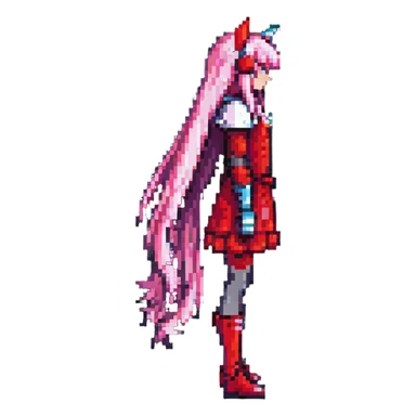 Darling in the Franxx Zero Two Nuked, side view sticker