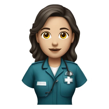 Paramedic brunette female sticker