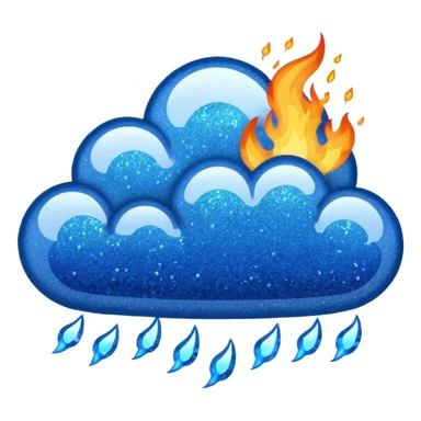 blue marine glitter fire sticker