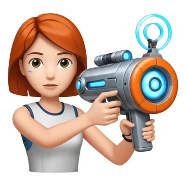 Chell portal gun wheatley sticker
