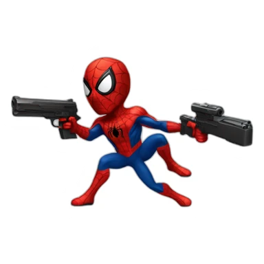 Spiderman carring a gun sticker