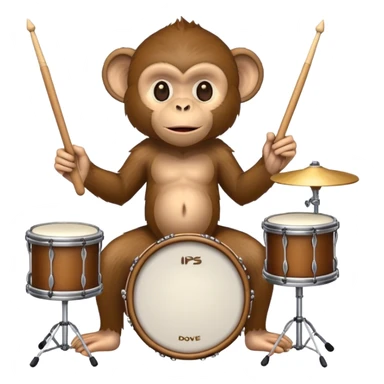  A monkey with drums  sticker