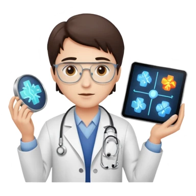 doctor designing an imaging protocol sticker