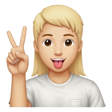 Tongue out and peace sign together  sticker