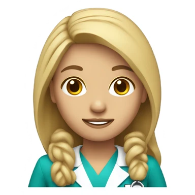 teacher nurse with long dark blonde hair sticker