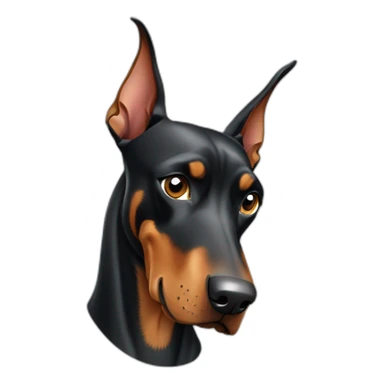 doberman dog with smart phone sticker
