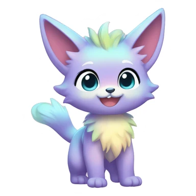 Anthro-Pastel-Gradient-Fur-Sona-Chibi-Shiny-Fakémon full body sticker