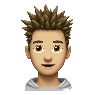 skinny eyes,spiky hair,square face,hoodie sticker