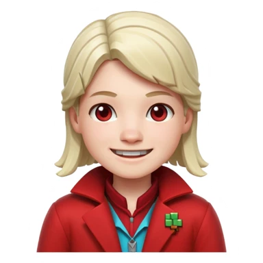 Minecraft villager wearing a red coat sticker