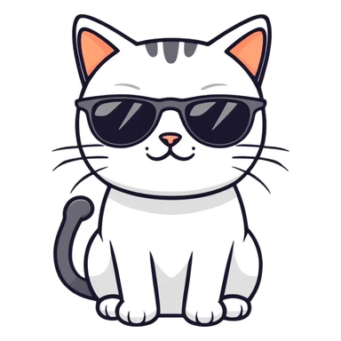 Cat with sunglasses sticker