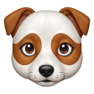 Chien jack Russel blanc avec deux tache marron sur ses yeux qui dort sticker