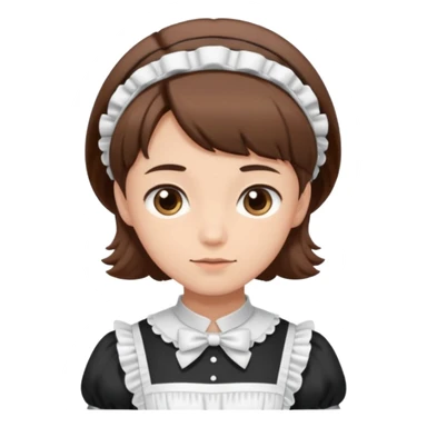 Guy with short brown hair wearing a cute maid dress sticker