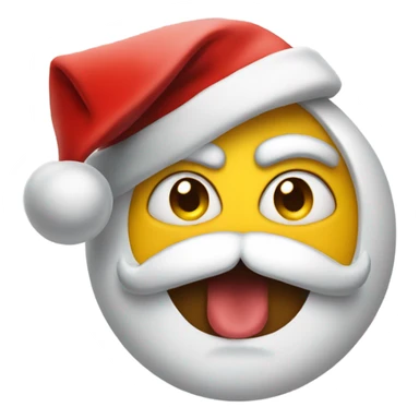 Mad Emoji with santa hat sticker