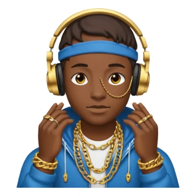 Avatar rapper with headphones  sticker