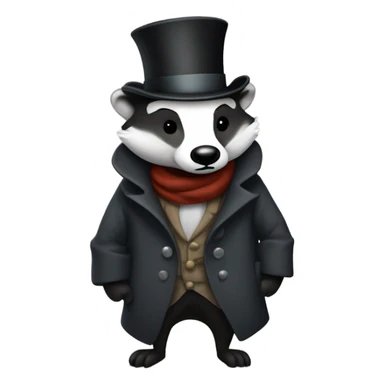sleepy badger in scrooge outfit sticker