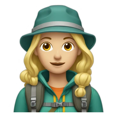 mountain trekker blonde sticker