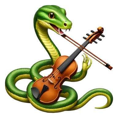 Snake playing playing violin sticker