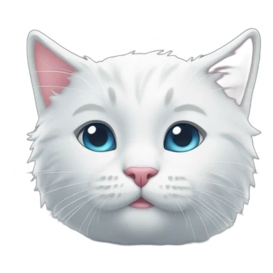 white kitty is wet sticker