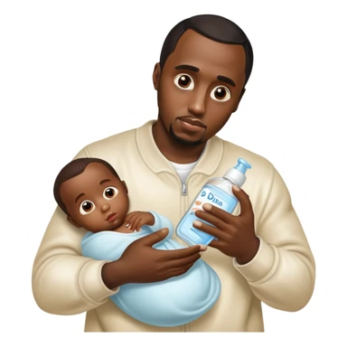 P diddy holding baby oil  sticker
