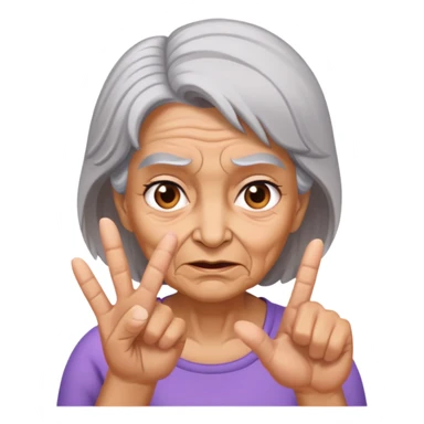 Girl flipping off a mean old woman sticker